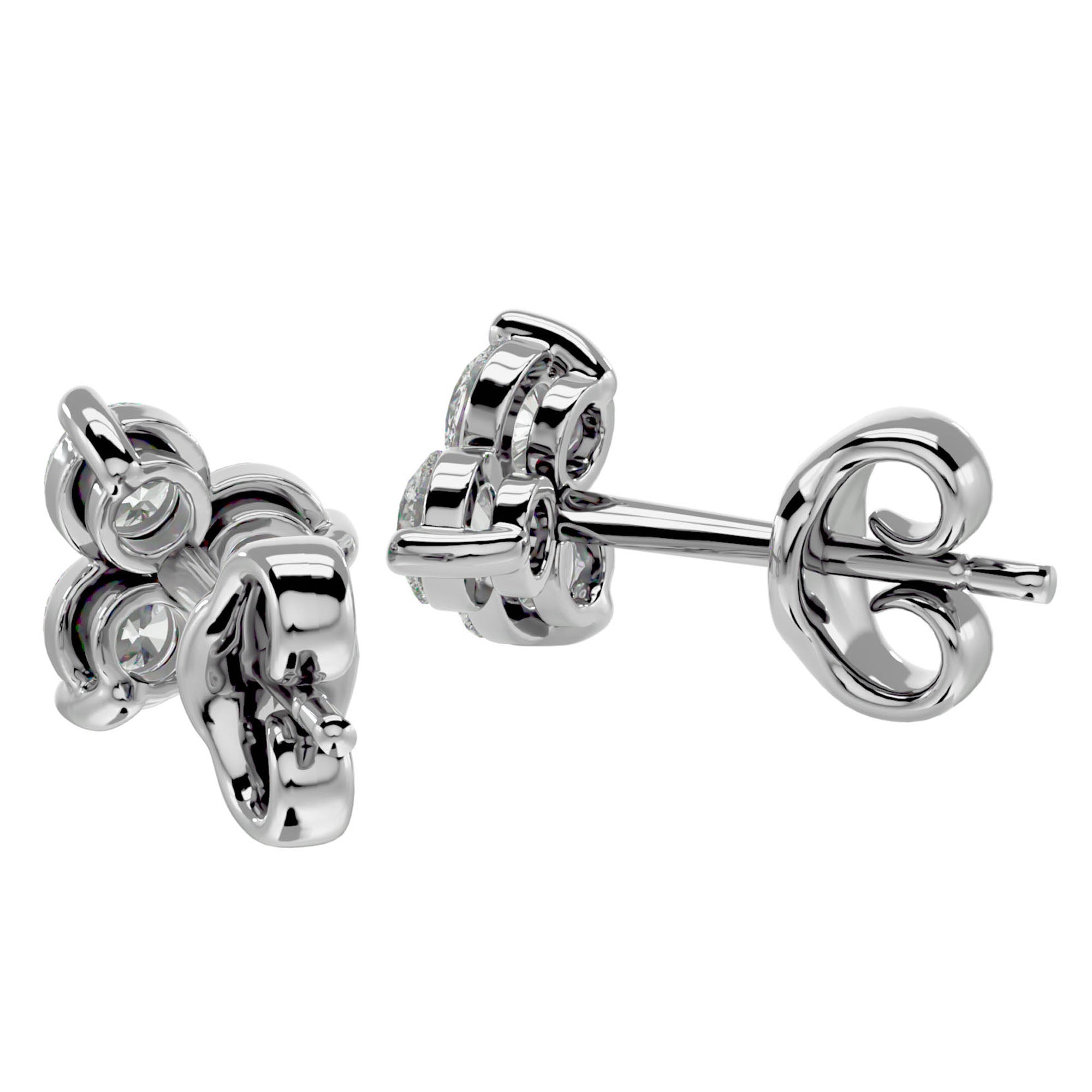 Cercei Stud Martini din Aur 14k Moissanite de 0.44 ct din 14k Aur Alb - Castelo.ro