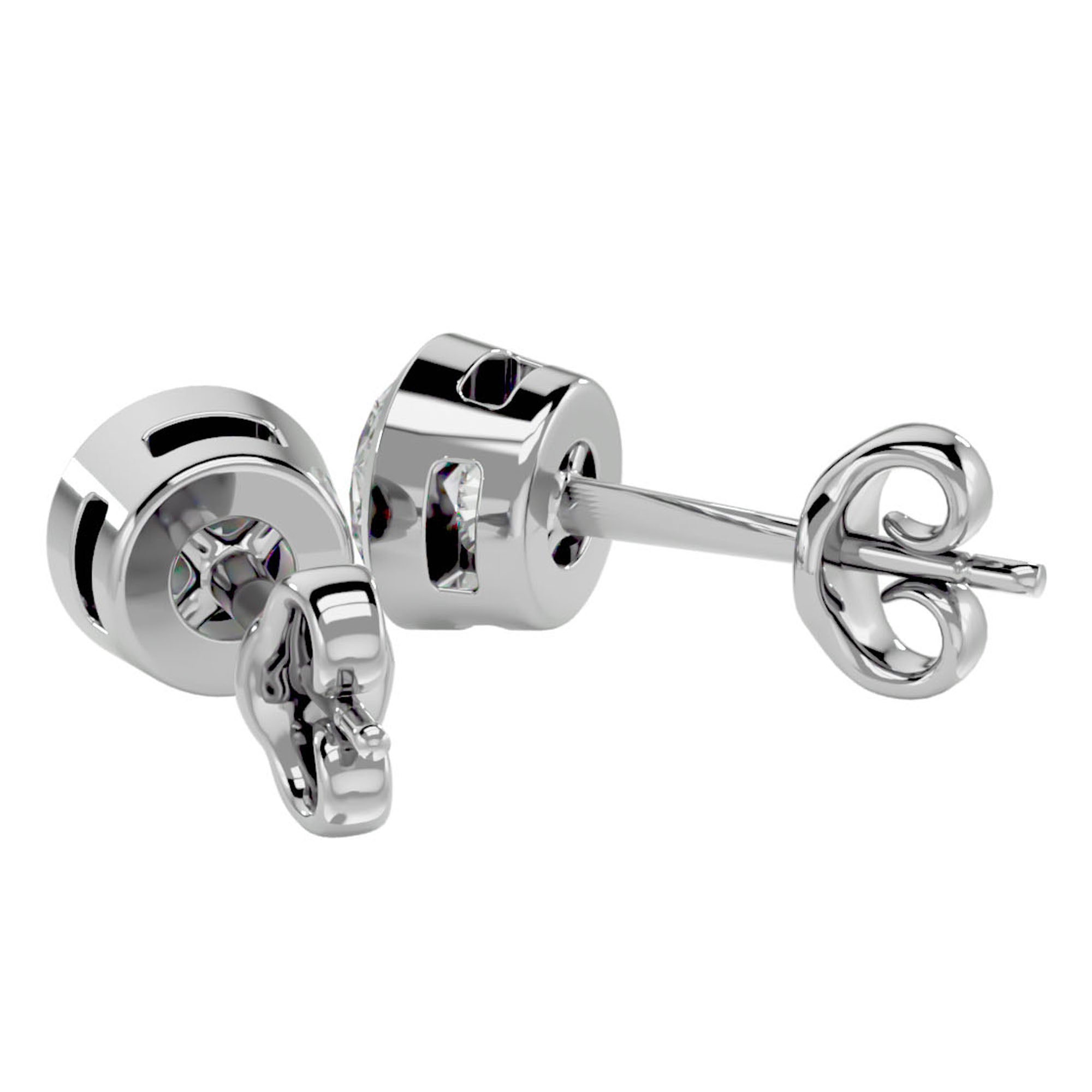 Cercei cu Diamant Natural In Montură Bezel de 1.18 ct din - Castelo.ro