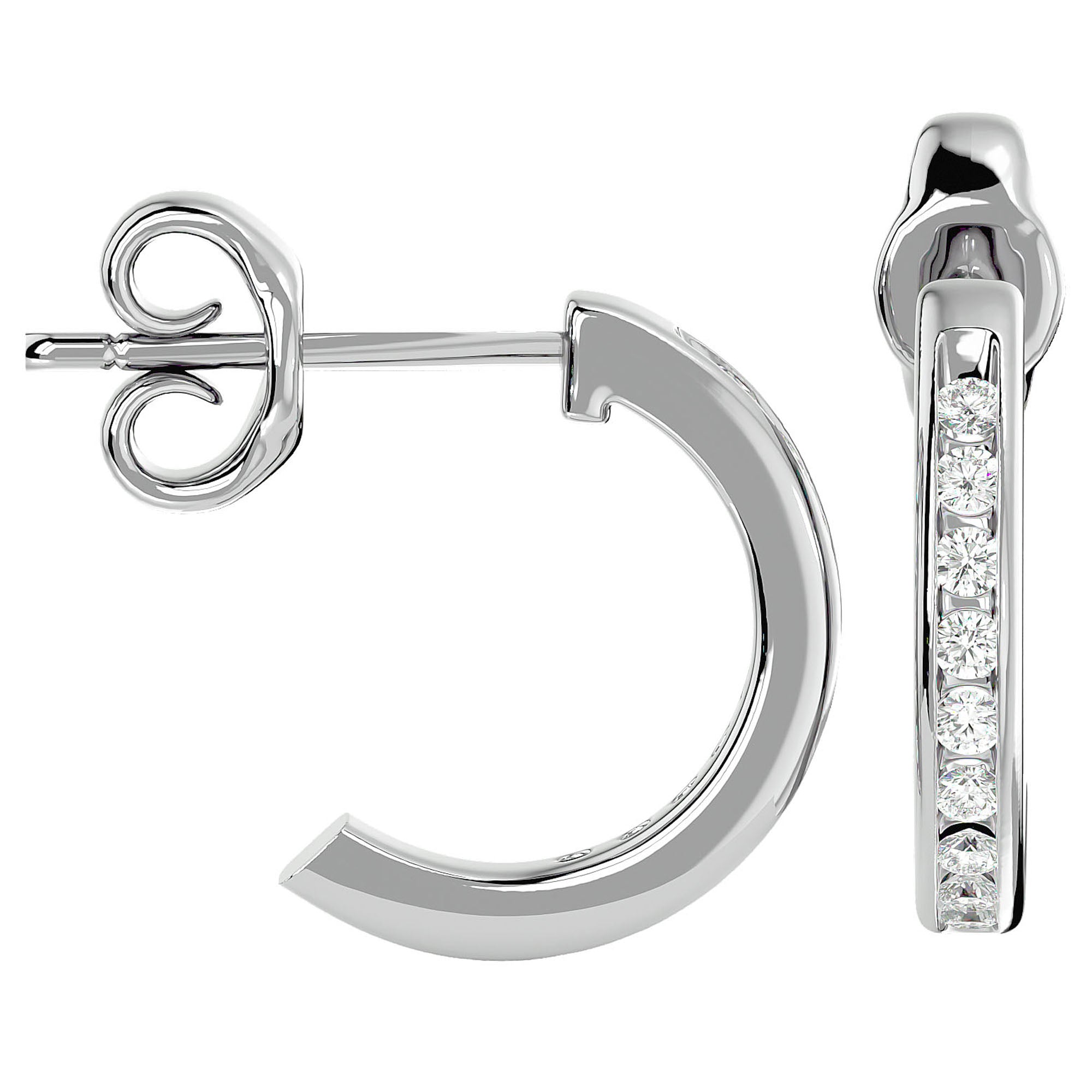 Cercei Hoop Regali din Aur 14k cu Diamante Create în Laborator de 0.54 ct din 14k Aur Alb - Castelo.ro