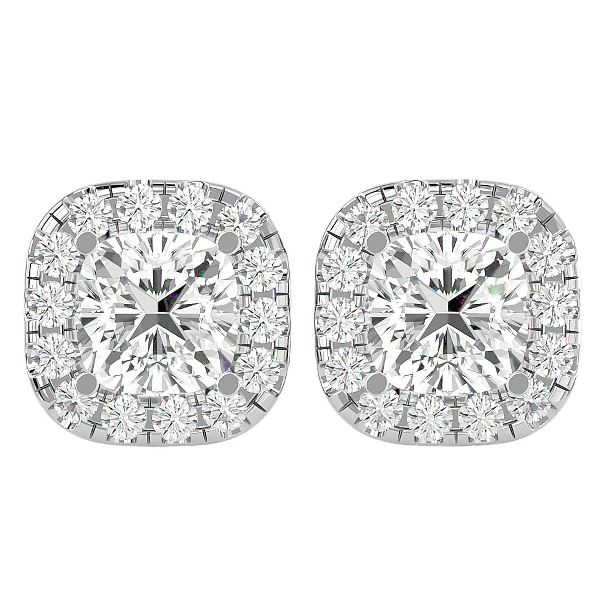Cercei Stud din Aur 14k Cu Diamante Create în Laborator de 2.06 ct din 14k Aur Alb - Castelo.ro
