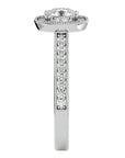 Inel de Logodnă Halo Pavé din Aur 14k cu Diamante Create în Laborator de 1.92 ct din 18k Aur Alb - Castelo.ro