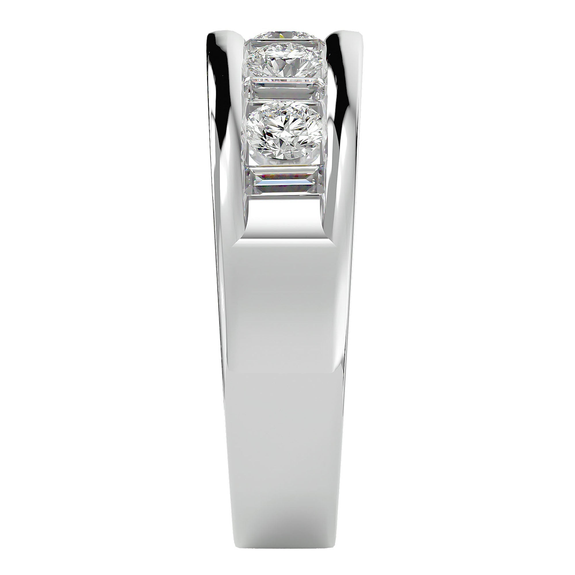 Verighetă Eternă din Aur 14k cu Moissanite de 1.24 ct din 14k Aur Alb - Castelo.ro