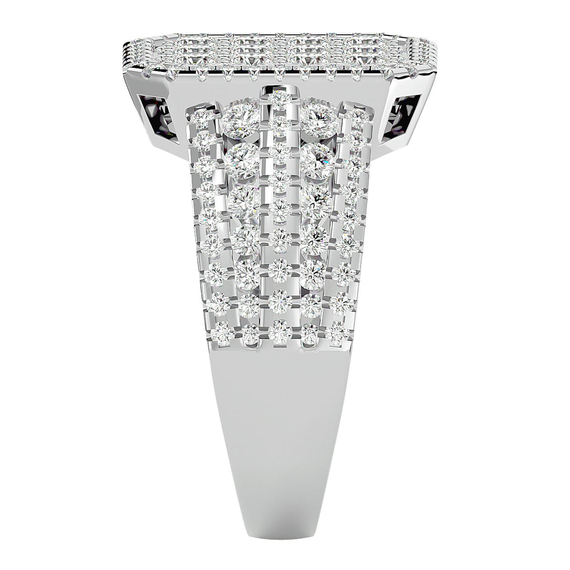 Inel Nobil din Aur 14k cu Diamante Naturale Pavé de 1.53 ct din 14k Aur Alb - Castelo.ro