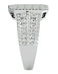 Inel Nobil din Aur 14k cu Diamante Naturale Pavé de 1.53 ct din 14k Aur Alb - Castelo.ro