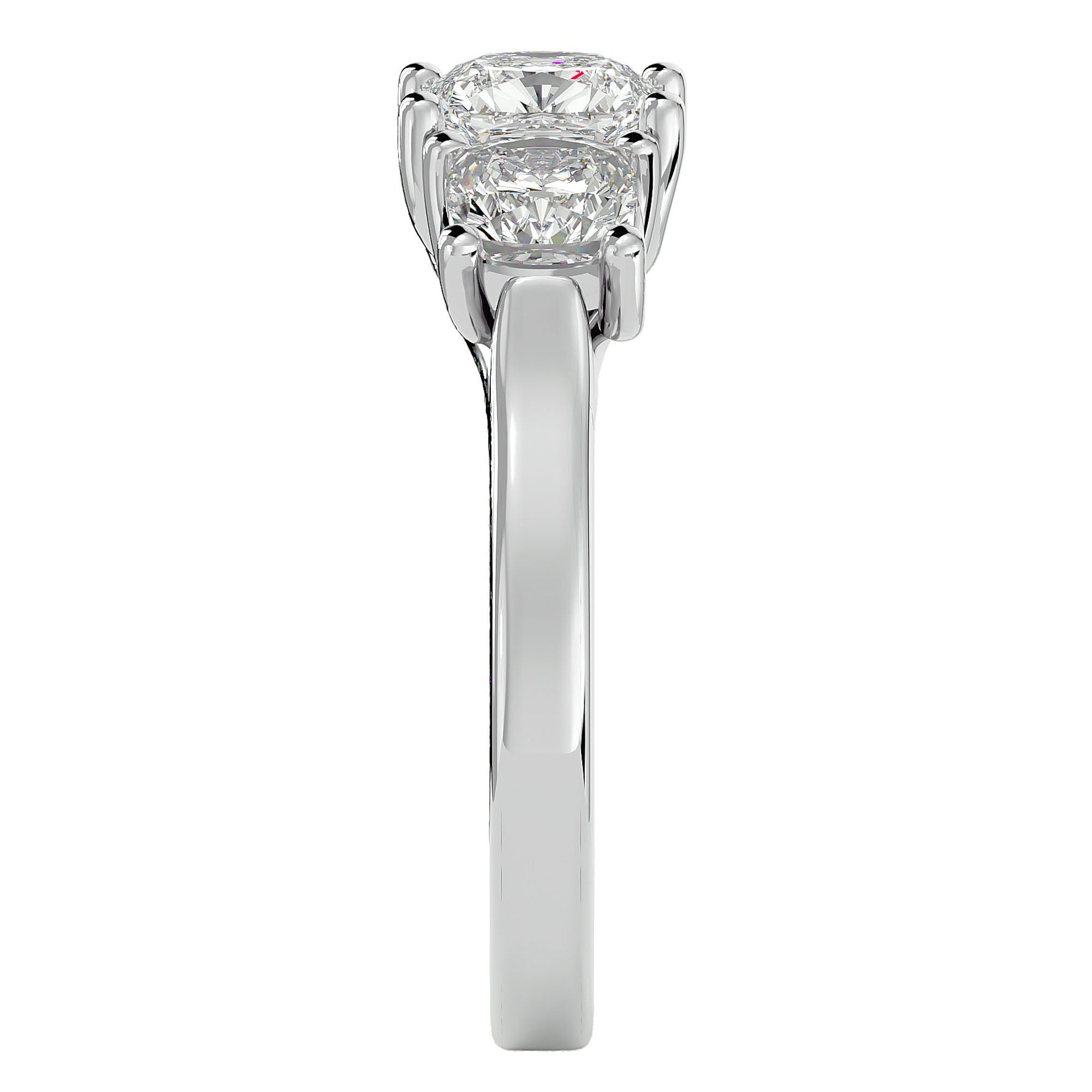 Inel de Logodnă Contessina din Aur 14k cu Trei Diamante Naturale de 2.47 ct din 14k Aur Alb - Castelo.ro