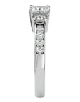 Inel de Logodnă Trei Moissanite Pavè de 1.28 ct din Platina - Castelo.ro