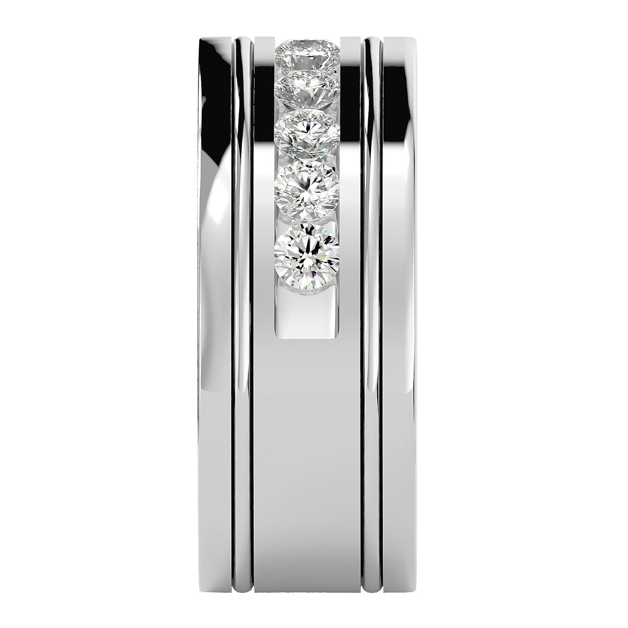 Verighetă Juliette cu Bandă De Diamante Naturale de 1.01 ct din Platina - Castelo.ro
