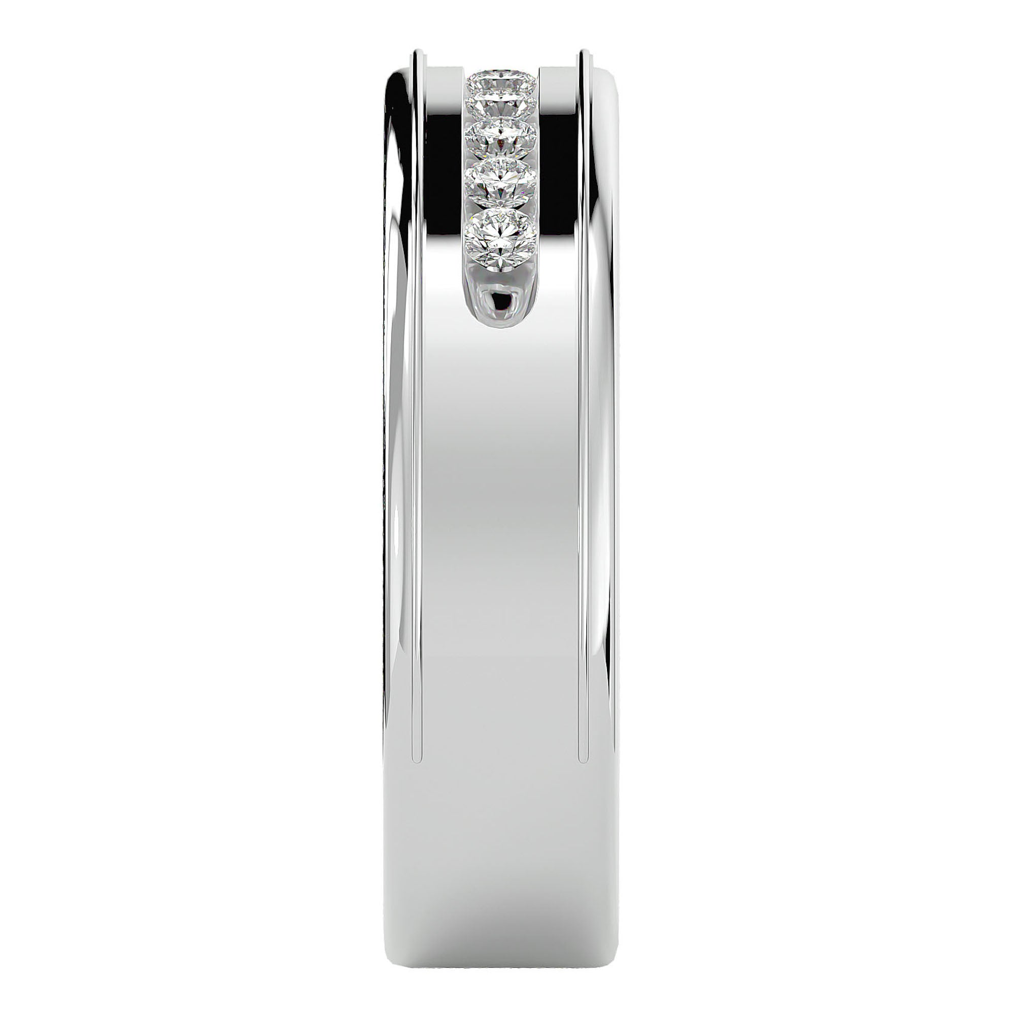 Verighetă Céline din Aur 14k cu Bandă De Diamante Naturale de 0.31 ct din 14k Aur Alb - Castelo.ro