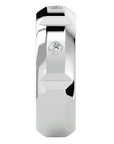 Verighetă din Aur 14k cu Bandă De Diamante Naturale de 0.18 ct din 14k Aur Alb - Castelo.ro