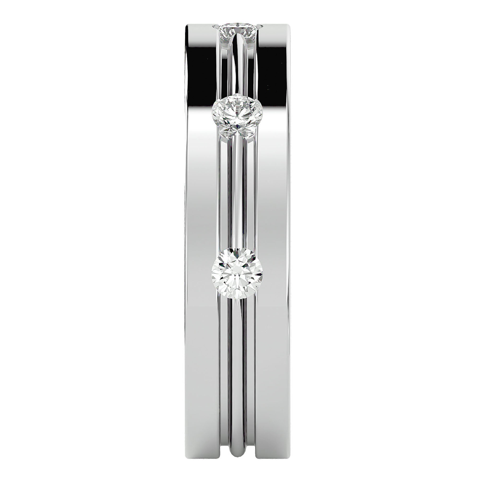 Verighetă cu Bandă De Diamante Naturale de 0.56 ct din Platina - Castelo.ro