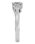 Inel de Logodnă din Aur 14k cu Trei Diamante Create în Laborator de 2.20 ct din 14k Aur Alb - Castelo.ro