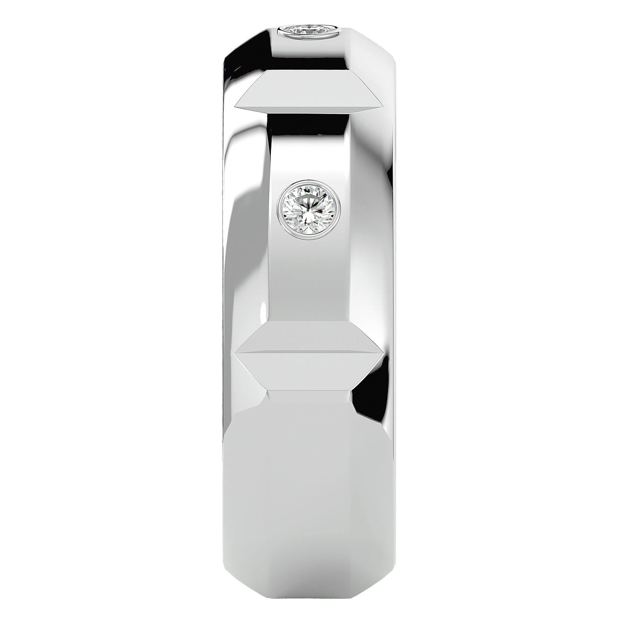 Verighetă cu Bandă De Diamante Create în Laborator de 0.18 ct din Platina - Castelo.ro
