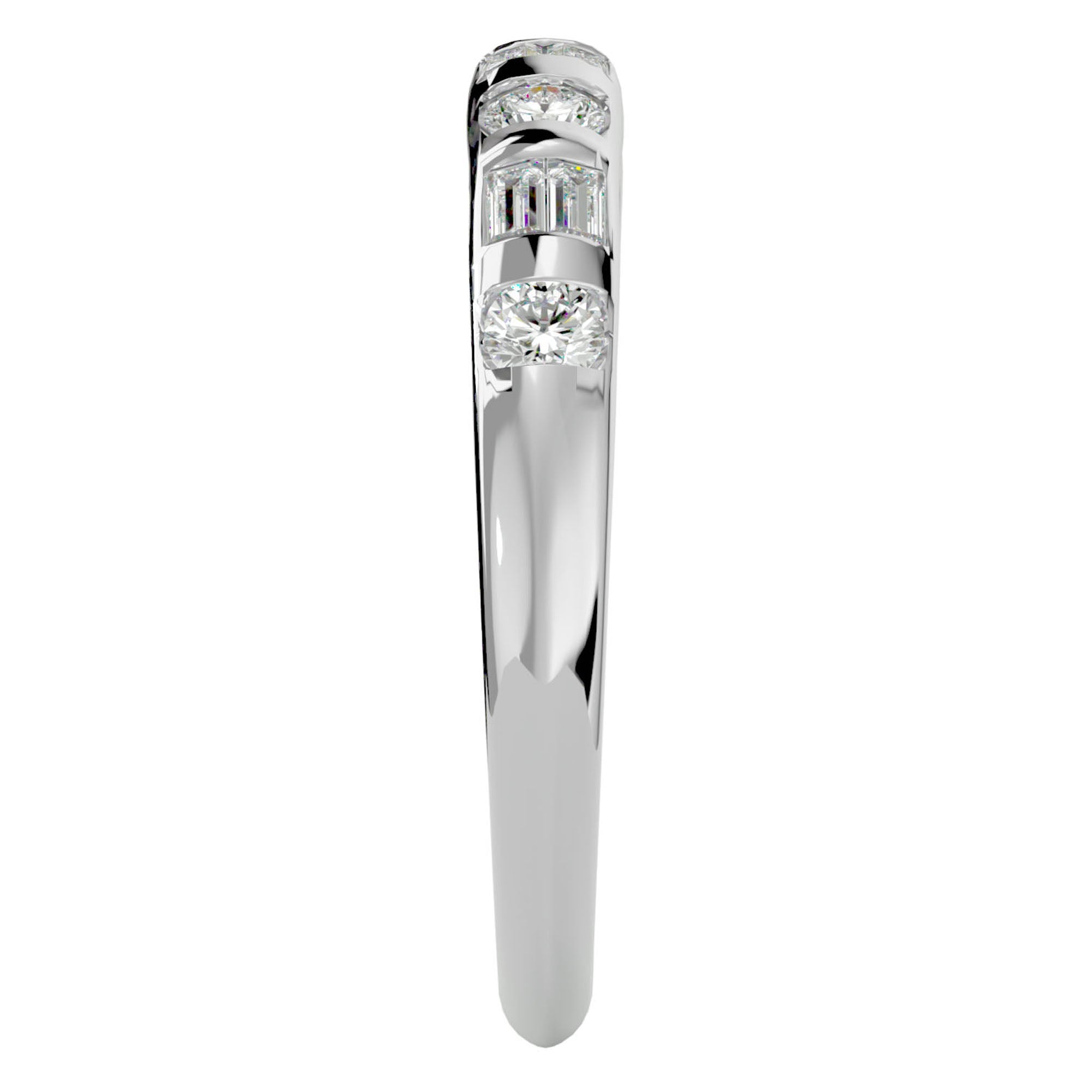 Inel Bagheta Eternity cu Diamante Naturale de 0.56 ct din Platina - Castelo.ro