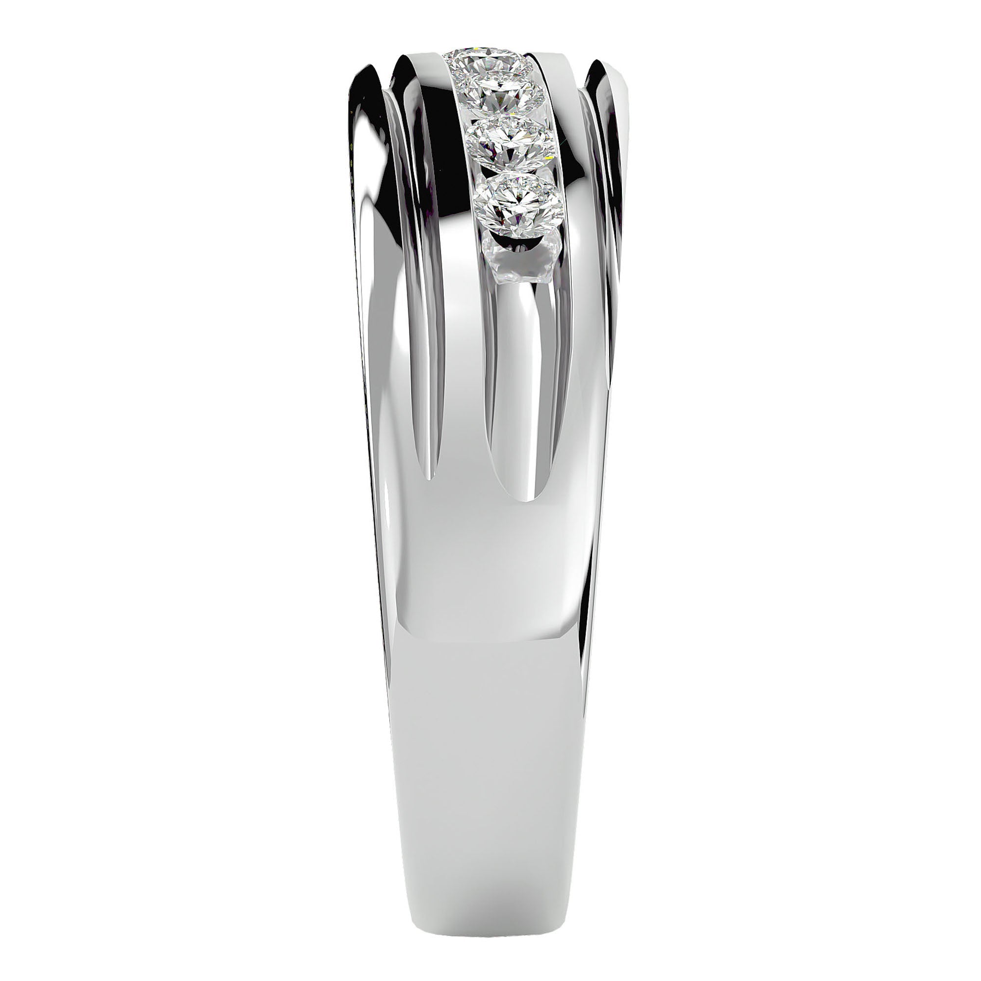 Verighetă Noblesse din Aur 14k cu Diamante Naturale de 0.52 ct din 14k Aur Alb - Castelo.ro