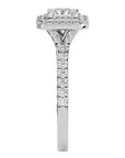 Inel Tăietură Princess Si Cadru Halo cu Diamante Naturale de 0.95 ct din Platina - Castelo.ro
