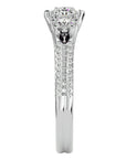 Inel de Logodnă Solitaire Pavè cu Diamante Naturale de 0.90 ct din Platina - Castelo.ro