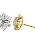 Cercei Stud Snowflake cu Diamante Create în Laborator de 0.72 ct din 18K Aur Galben - Castelo.ro