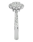 Inel de Logodnă Fleur din Aur 14k cu Diamante Naturale Halo Pavé de 1.64 ct din 14k Aur Alb - Castelo.ro