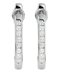 Cercei Hoop Vals din Aur 14k cu Diamante Naturale de 0.92 ct din 14k Aur Alb - Castelo.ro