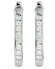 Cercei Hoop Nobili din Aur 14k cu Diamante Naturale de 0.46 ct din 14k Aur Alb - Castelo.ro