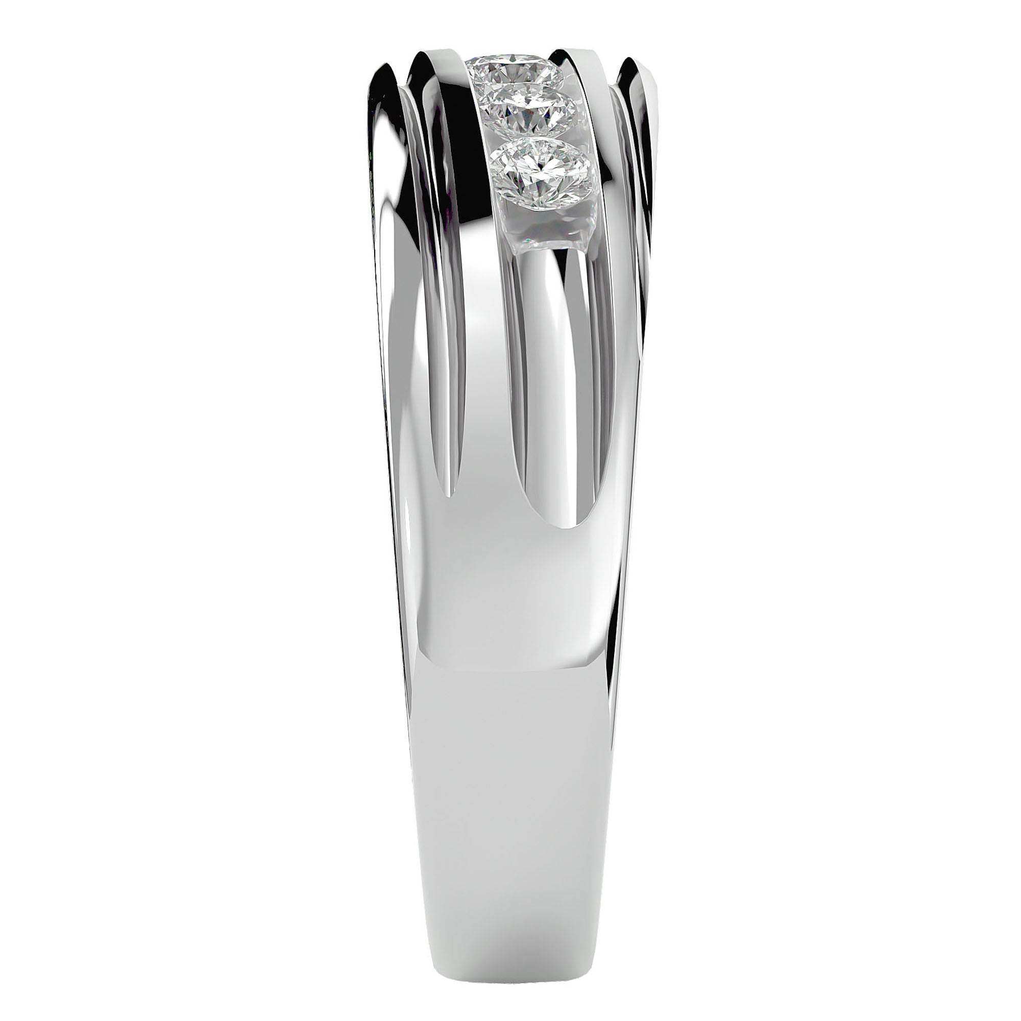 Verighetă Regală cu Moissanite de 0.51 ct din Platina - Castelo.ro