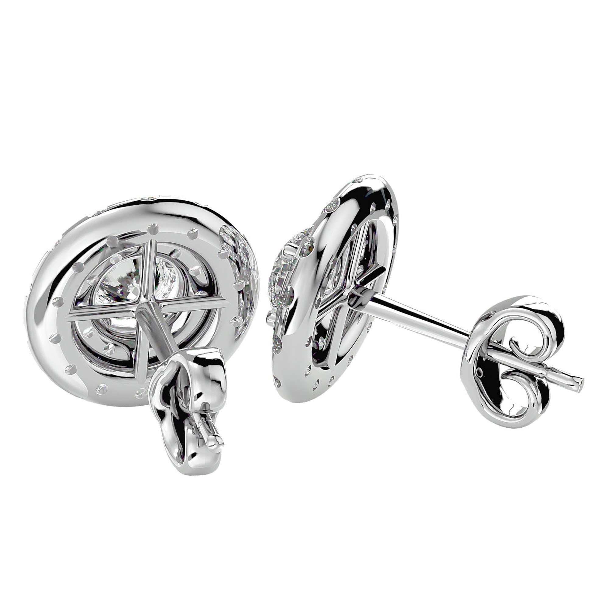 Cercei Halo Distins Cu Moissanite de 1.97 ct din - Castelo.ro