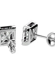 Cercei cu Diamante Naturale In Formă de Prințesă cu Ramă Halo de 2.15 ct din - Castelo.ro