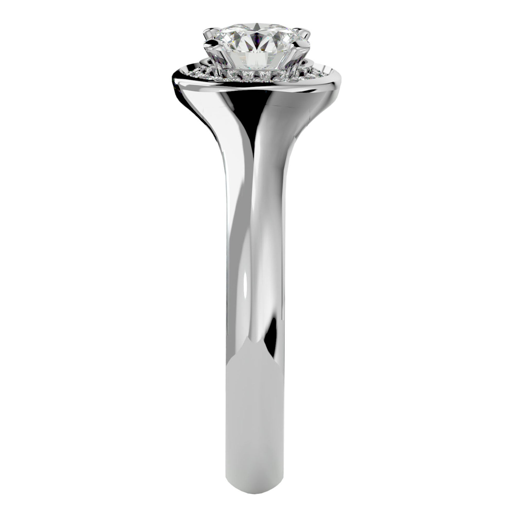 Inel de Logodnă Retro cu Diamante Create în Laborator Brilliant Halo de 0.54 ct din Platina - Castelo.ro