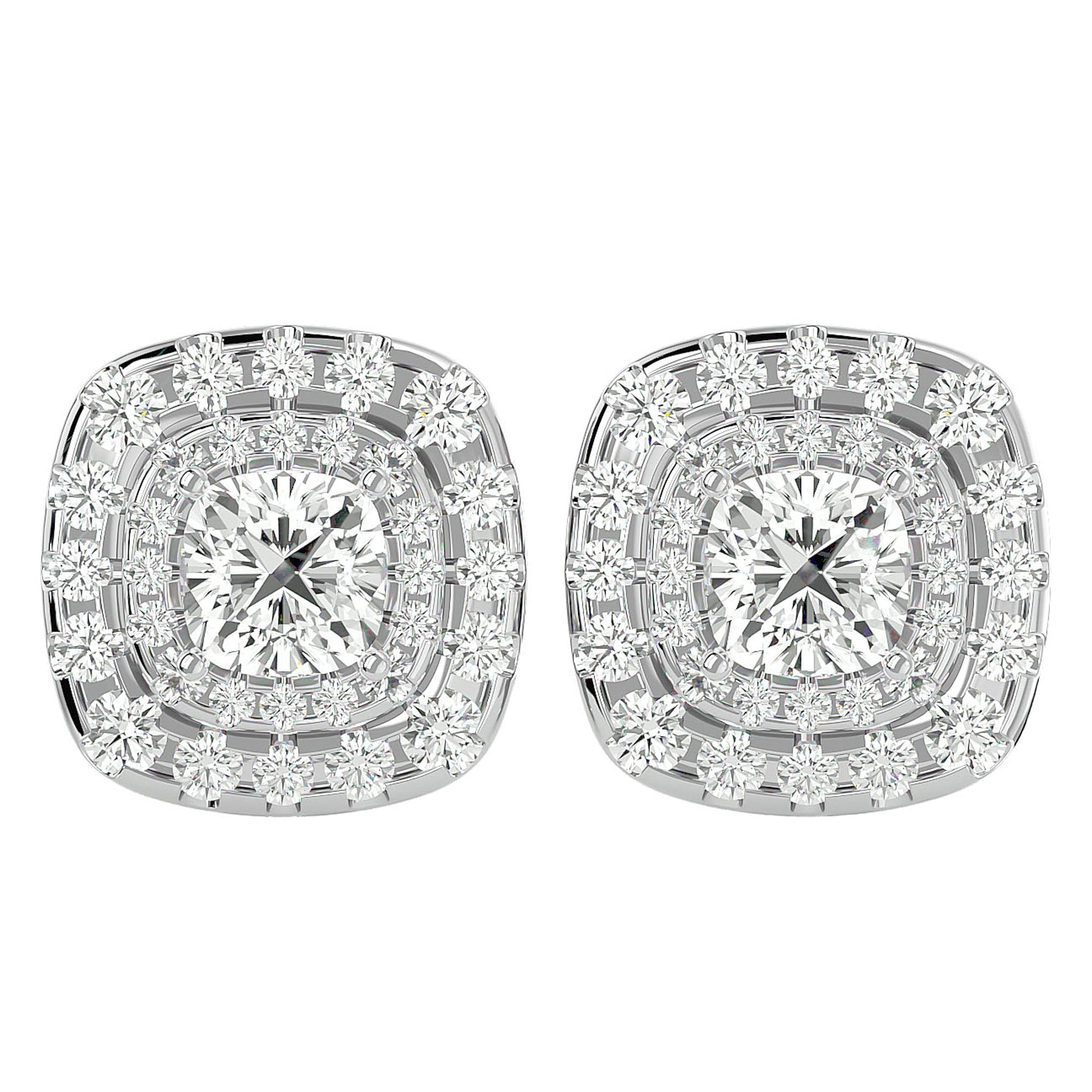 Cercei Stud din Aur 14k Cu Diamante Create în Laborator de 2.2 ct din 14k Aur Alb - Castelo.ro