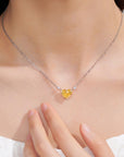 Colier Pendant Inimă Roz din Argint 925 cu Zircon din - Castelo.ro