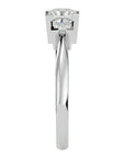 Inel de Logodnă Cu Trei Moissanite Tăietură Prințesă de 1.00 ct din Platina - Castelo.ro