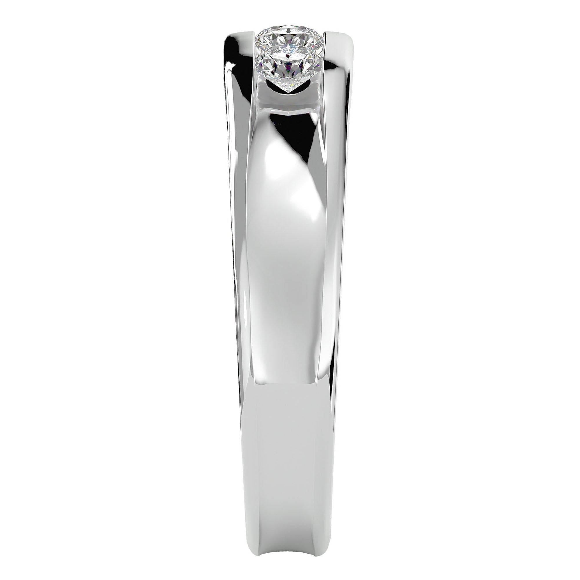 Inel Vintage din Aur 14k cu Moissanite de 0.52 ct din 14k Aur Alb - Castelo.ro