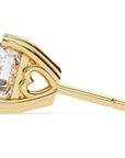Cercei Stud Solitaire Heart din Aur 14k cu Moissanite de 2.57 ct