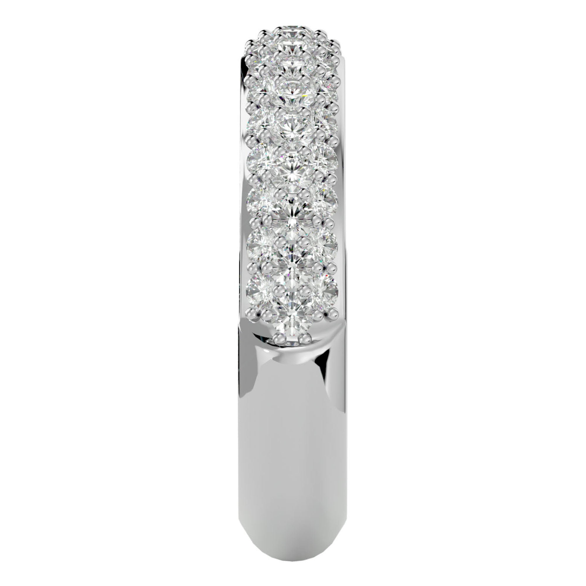 Inelul Promisiunii din Aur 14k cu Diamante Create în Laborator Pavé de 0.77 ct din 14k Aur Alb - Castelo.ro