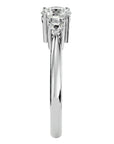 Inel de Logodnă din Aur 14k cu Trei Diamante Naturale Pavè de 1.18 ct din 14k Aur Alb - Castelo.ro