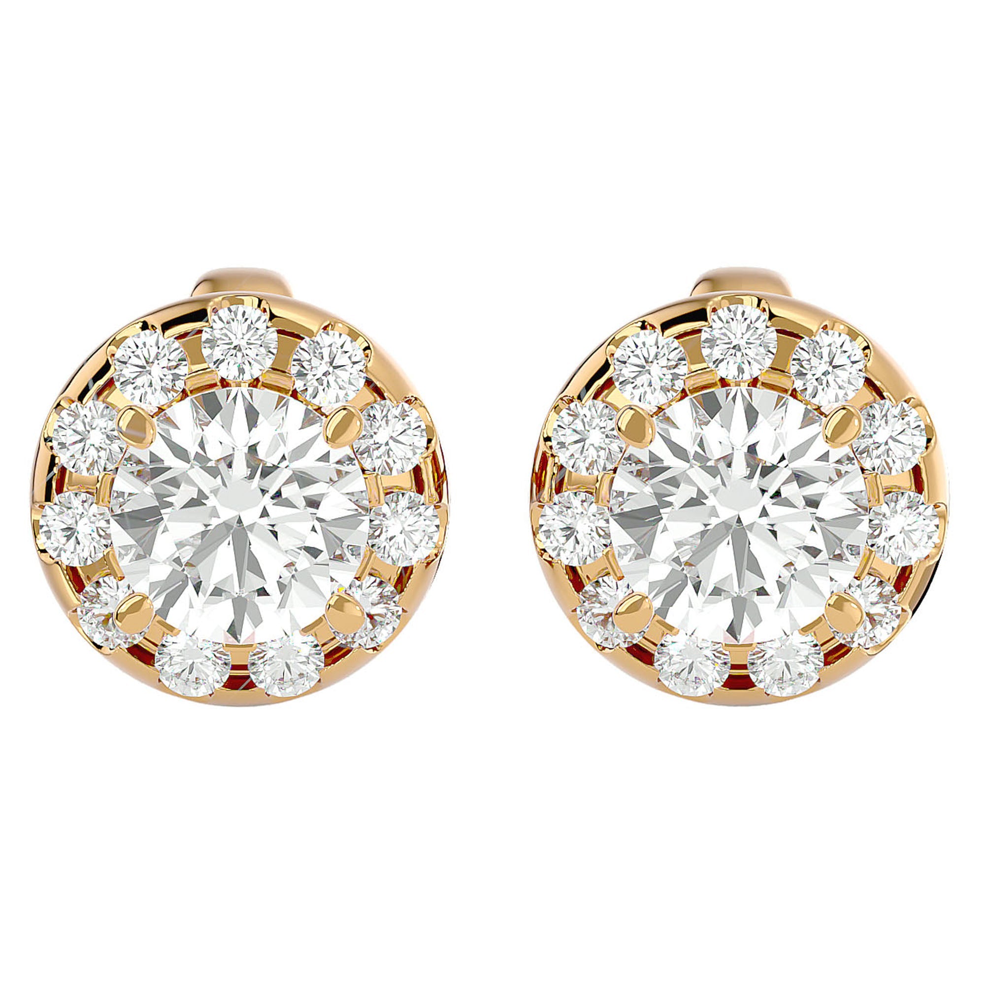 Cercei din Aur 14k Cu Moissanite Stud de 1.06 ct din 14k Aur Galben - Castelo.ro