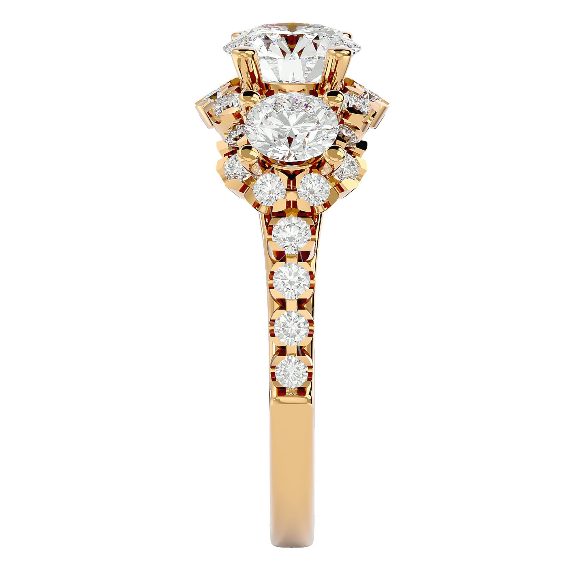 Inel de Logodnă Imperial din Aur 14k cu Diamante Create în Laborator de 2.04 ct din 14k Aur Galben - Castelo.ro