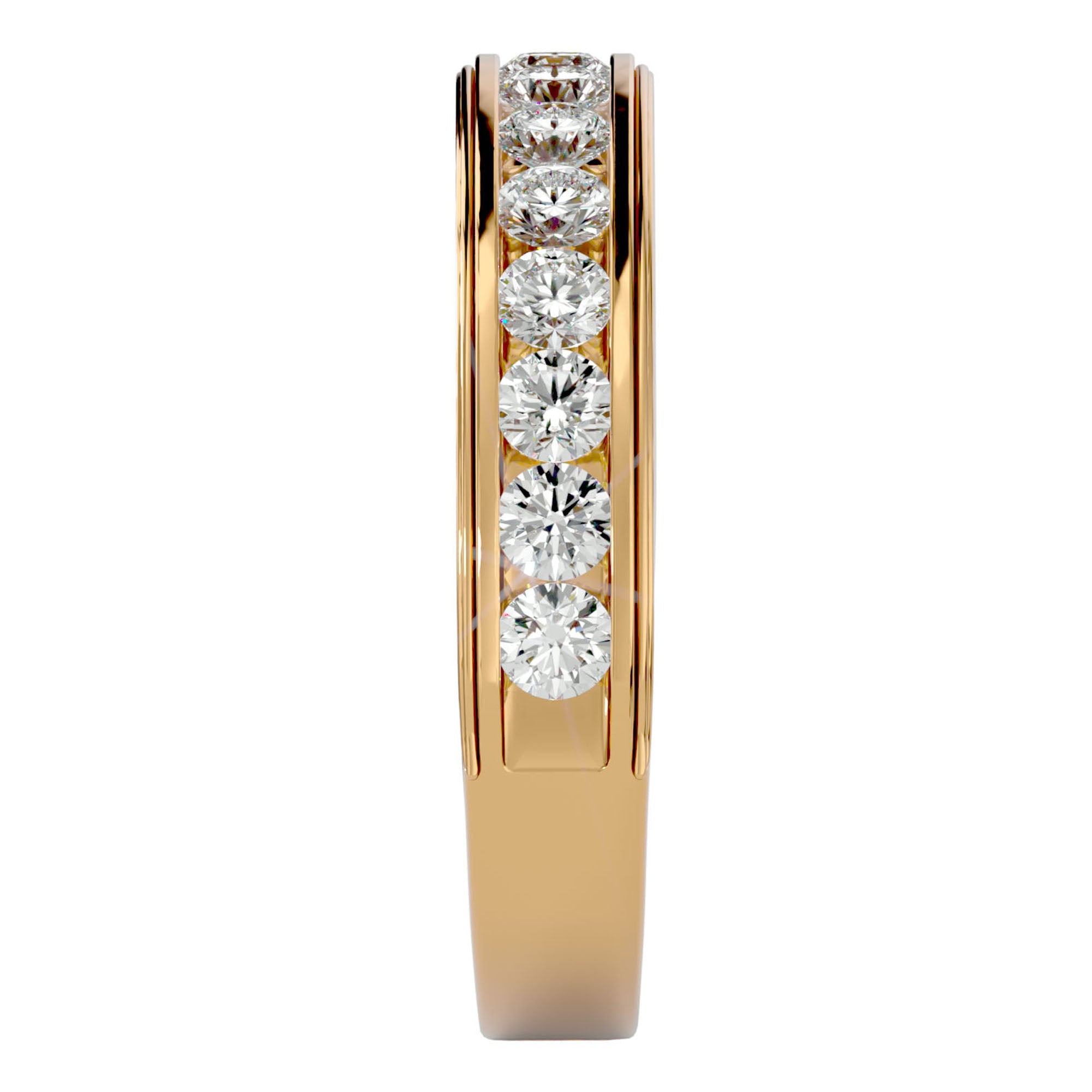 Verighetă cu Moissanite Eternity de 0.92 ct din 18k Aur Galben - Castelo.ro