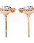 Cercei Stud Tear Drop cu Diamante Naturale de 0.81 ct din 18K Aur Roz - Castelo.ro