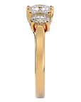 Inel de Logodnă Contessina din Aur 14k cu Trei Moissanite de 2.47 ct din 14k Aur Galben - Castelo.ro