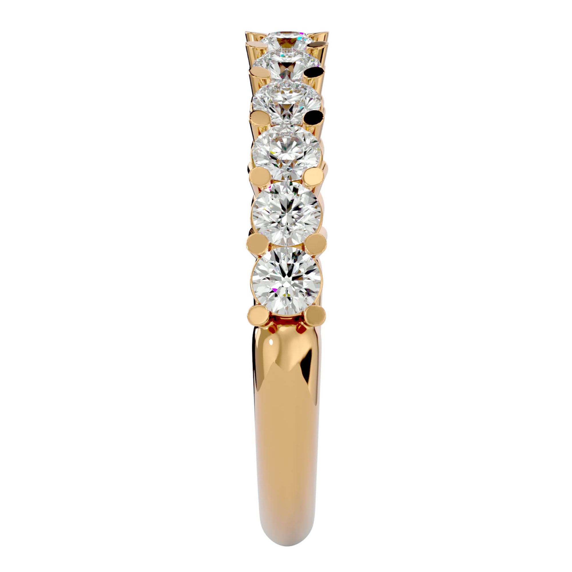 Inel Cu 11 Moissanite Montate In Prong 1.11 ct din 18k Aur Galben - Castelo.ro