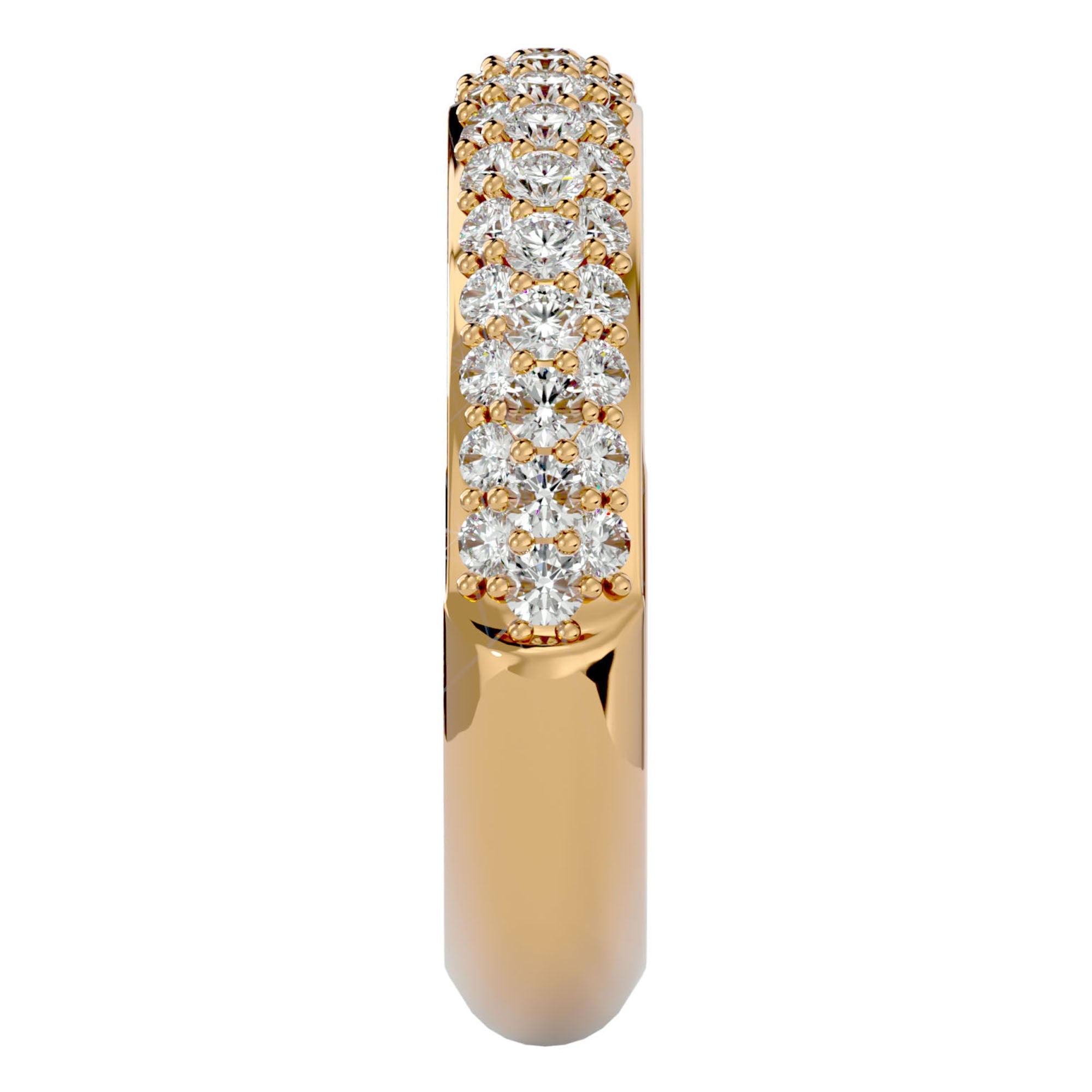 Inelul Promisiunii din Aur 14k cu Diamante Create în Laborator Pavé de 0.77 ct din 14k Aur Galben - Castelo.ro