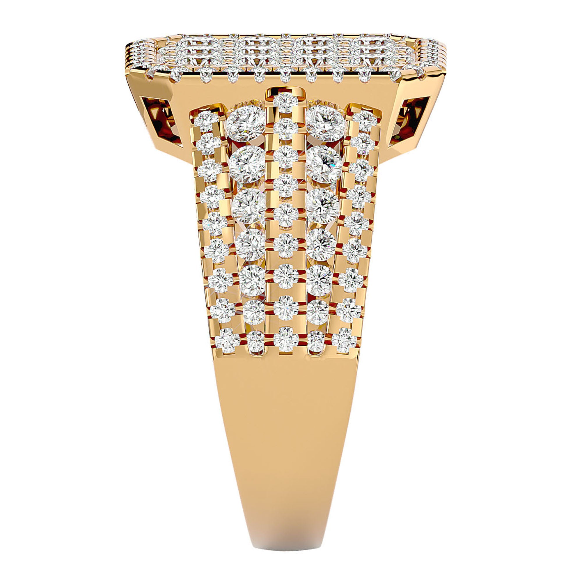 Inel Nobil cu Diamante Naturale Pavé de 1.53 ct din 18k Aur Galben - Castelo.ro