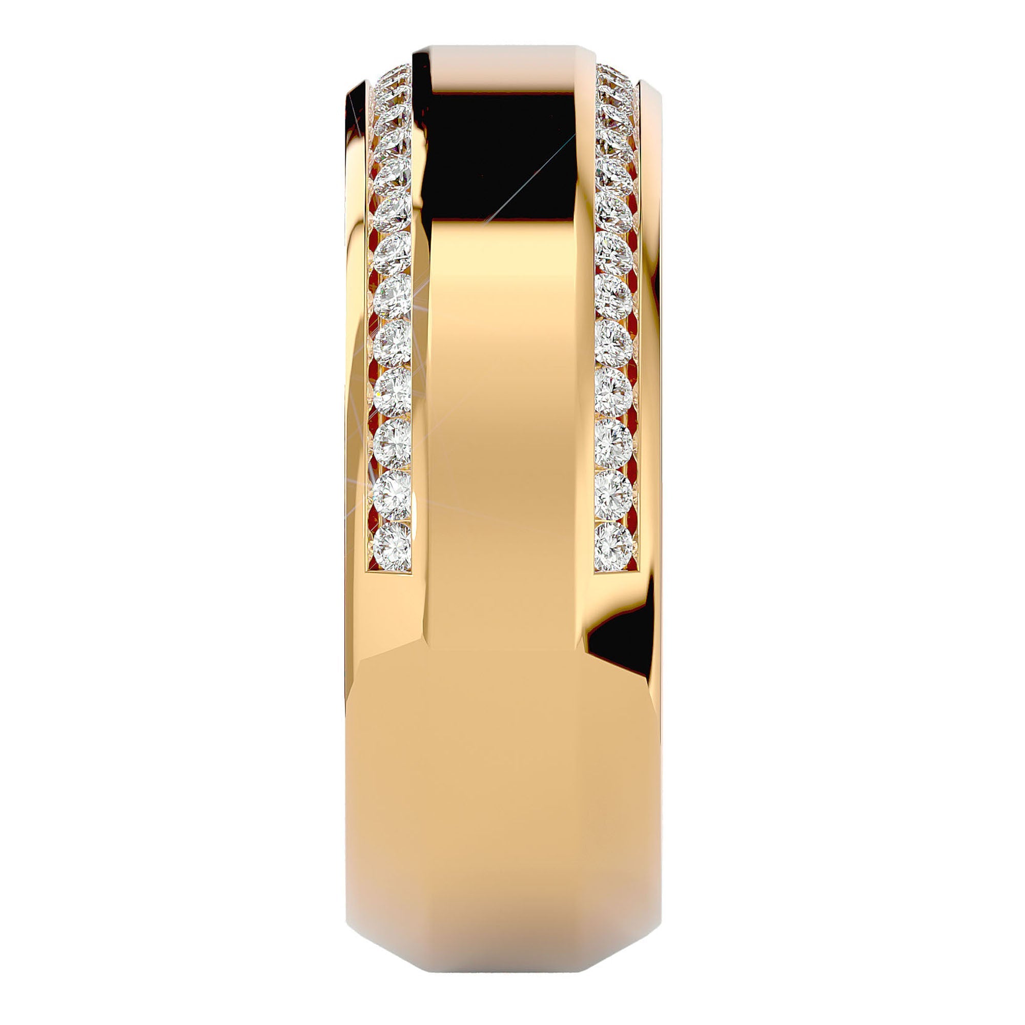 Verighetă cu Bandă De Moissanite de 0.53 ct din 18k Aur Galben - Castelo.ro