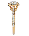 Inel de Logodnă Halo Pavé din Aur 14k cu Moissanite de 1.79 ct din 14k Aur Galben - Castelo.ro