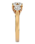 Inel de Logodnă Renée din Aur 14k cu Trei Diamante Naturale de 1.95 ct din 14k Aur Galben - Castelo.ro