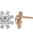 Cercei Stud Ice Queen cu Diamante Create în Laborator de 1.22 ct din 18K Aur Roz - Castelo.ro