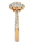 Inel de Logodnă Fleur cu Moissanite Halo Pavé de 1.64 ct din 18k Aur Galben - Castelo.ro