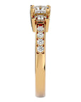 Inel de Logodnă din Aur 14k Trei Diamante Naturale Pavè de 1.28 ct din 14k Aur Galben - Castelo.ro