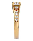 Inel de Logodnă Trei Moissanite Pavè de 1.28 ct din 18k Aur Galben - Castelo.ro